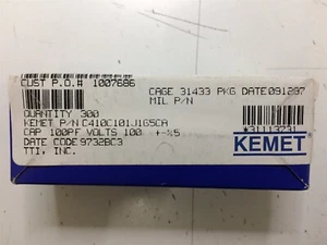 C410C101J1G5CA KEMET CAP CERAMI 100PF 100V 5% AXIAL 300 PIECES - Picture 1 of 1