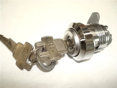 NOS Trunk Lock With Chrome Housing & Logo Keys Lincoln Continental 1964 1965 - Image 1 of 4