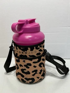 HYDROJUG hydro jug 73oz Water Bottle Half Gallon With cheetah Sleeve Gym - Picture 1 of 11