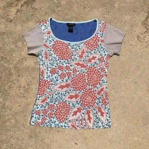 Custo Barcelona Top sz S M vintage 90s y2k floral graphic print short sleeve - Picture 1 of 22