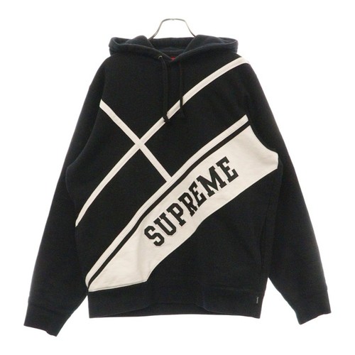 SUPREME 18SS Felpa con Cappuccio Diagonale Diana Golf Hoodie Pullover Nero Us