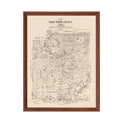 Old Map of Palo Pinto County, TX 1879 - Vintage Texas Art - Image 1 of 4