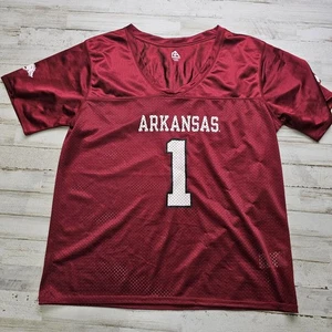 Arkansas Razorbacks Women's 2XL Football Jersey Knights Apparel V-Neck Mesh Red - Picture 1 of 5