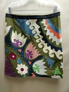 ANTHROPOLOGIE By VANESSA VIRGINIA Women's Size 12 Embroidered A-Line Skirt - Picture 1 of 6