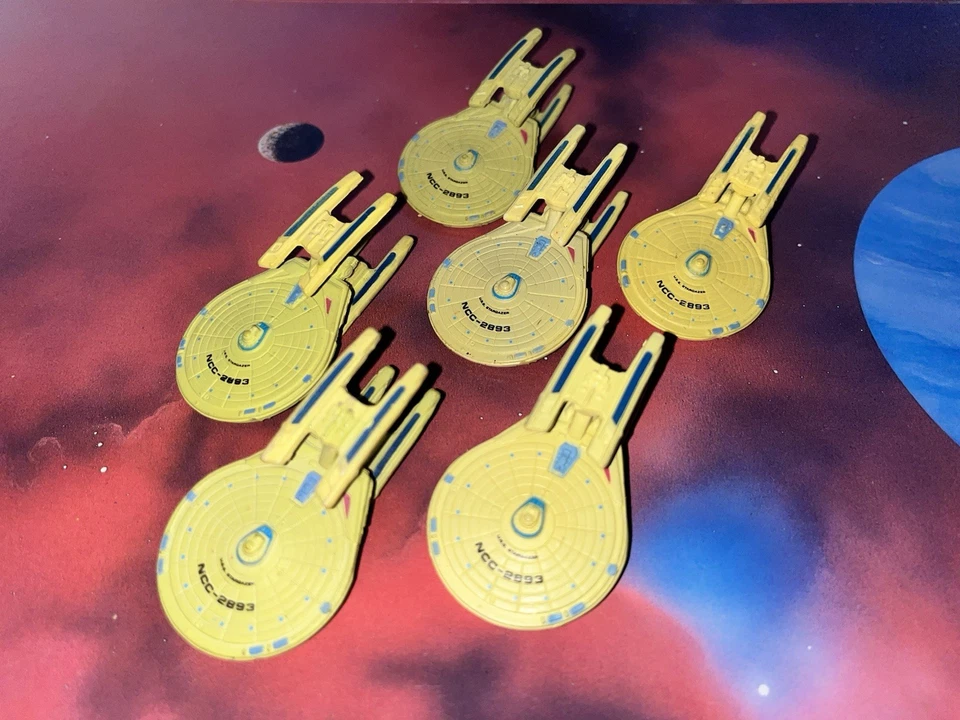 Star Trek Micro Machines Lot USS Stargazer X6 Space Ship Wars Federation Fleet - Image 1 of 1