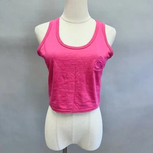 Vintage 90s Energie Bi Currants pink cotton cropped tank top size medium - Picture 1 of 11