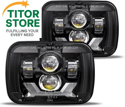 180W 1000% Bright H6054 5x7 7x6 Led Headlights Compatible with Jeep Cherokee XJ Foto 1 de 4