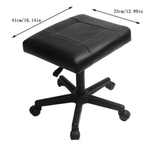 Adjustable Height Rolling Footrest Stool Ottoman for Home Office Black - Picture 1 of 7