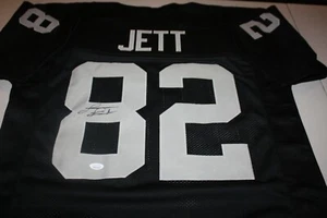 OAKLAND RAIDERS JAMES JETT #82 WR SIGNED HOME JERSEY WEST VIRGINIA STAR JSA CERT - Picture 1 of 2