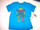 New Hurley Short Sleeve T Shirt Boys Sz 2T  Robot Turquoise Blue
