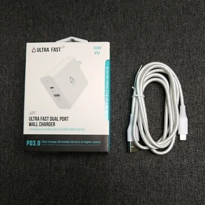 Chargeur LBT 30W USB-A USB-C double port avec câble Lightning certifié MFI de 4 pieds - Photo 1 sur 2