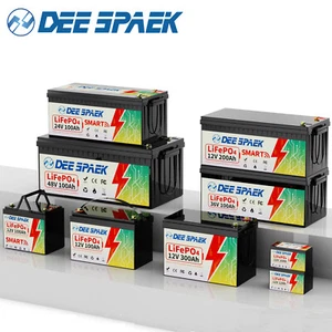 12V 24V 36/48V 100Ah 200Ah 300Ah LiFePO4 Batería de Litio BMS Bluetooth Solar RV - Imagen 1 de 106