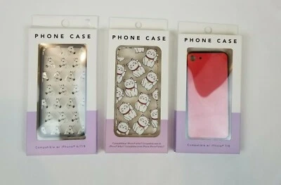 Juego de 3 fundas para iPhone 6/7/8 unicornio gato de la suerte rojo Foto 1 de 4