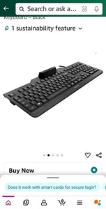 CHERRY Secure Board 1.0 - Teclado USB - Lector de tarjetas inteligentes - Con cable - Aprobación GS - Imagen 1 de 4