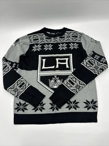 NHL LA Kings Sweater Men's Size MEDIUM Grey Black Fair Isle Christmas Holiday - Picture 1 of 7