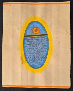 TANTRA LINGAM PAINTING ON ANTIQUE PAPER HANDMADE INTRESTING SHIVA LINGAM. - Picture 1 of 2