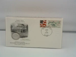 2006 Denver Mint First Day of Issue US Return to Monticello Five Cent Coin - Picture 1 of 5
