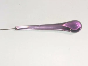 New: Vintage Purple Amethyst 4" Murano Teardrop prism Drop - Picture 1 of 7