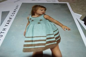Plymouth Knitting Pattern 1701 Baby Bunny Girls Dress 3 to 12 months - Picture 1 of 1