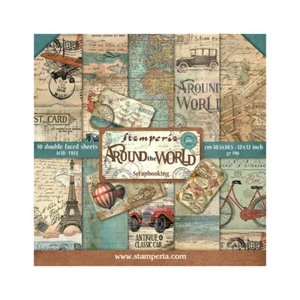 Scrapbook-Block "La vuelta al mundo", 10 hojas, 30,5 x 30,5 cm - Imagen 1 de 12