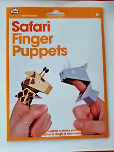 Safari Fingerpuppen, Basteln, Kinder, Puppen, Safari, Papier, NEU - Bild 1 von 2