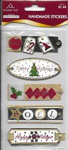 CHRISTMAS Merry Happy Holidays Noel Hope Tree Santa Handmade Tags Stickers - Picture 1 of 1