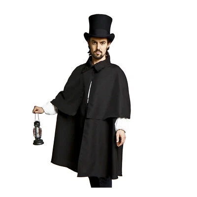 Adulto Hombre Victoriano Dickens Estilo Sherlock Holmes Halloween Disfraz Capa Capa Foto 1 de 4