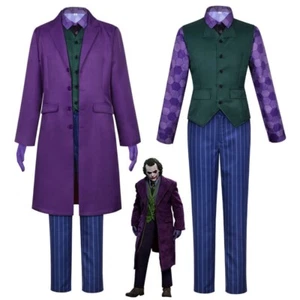 Caballero Joker Cosplay Chaqueta Uniforme para Adultos Disfraces Payaso Heath Ledger Traje - Imagen 1 de 16