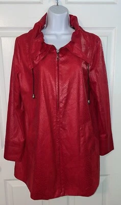 Vintage Sharon Young Sz Small Red Snake Print Full Zip Jacket Coat Pockets EUC - Image 1 of 4