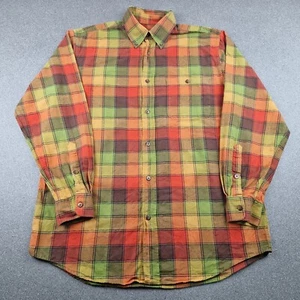 Orvis Shirt Mens Large Orange Flannel Plaid Wool Blend Smart Casual Top Portugal - Picture 1 of 11