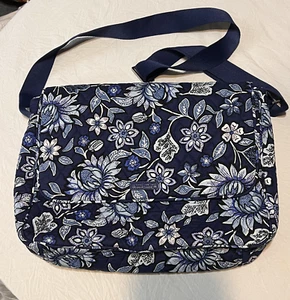 Bolso Mensajero Vera Bradley, Azul Floral, Maletín 17"x12" - Imagen 1 de 9