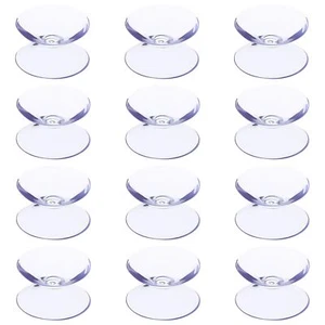 Double Sided Glass Suction Cups Mini Anti-Slip Sucker Pads 12 Pack - Picture 1 of 9