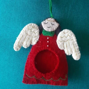 Baby's/child wool Felt Christmas angel pic frame ornament. - Picture 1 of 5