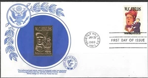 US Scott #1803 Gold Replica First Day Cover "W.C. Fields" - Picture 1 of 1
