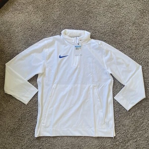 Nike Long Sleeve White Blue 1/4 Zip Coach Jacket DV6754-103 Men's Size M NWT - Picture 1 of 5