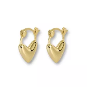 Small love heart dangle drop earrings for women - Picture 1 of 3