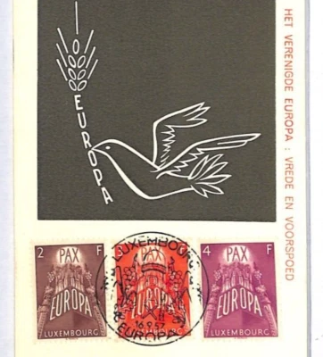 LUXEMBOURG FDC Postcard 1957 *EUROPA* Maxi-Card {samwells-covers}YQ129 - Image 1 of 4