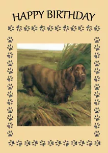 SUSSEX SPANIEL TOLLER HUND GEBURTSTAG GRUSS NOTIZKARTE - Bild 1 von 1
