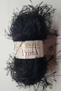 Moda Dea Prima Eyelash Yarn Black #3012 1.76 oz 72 yd - Picture 1 of 2