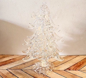 Christmas Tree Lucite Sculpture Holiday Decor 6 Inch Vintage for Tiny Ornaments - Picture 1 of 5