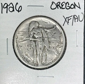 1926 OREGON COMMEMORATIVE SILVER HALF DOLLAR - XF/AU ~NICE COIN~ - Picture 1 of 2