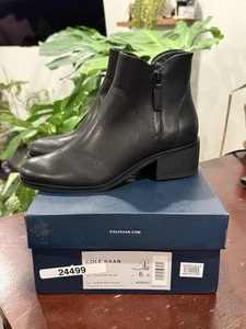 Cole Haan Lyla wasserdichte Damen-Bootie Farbe Harvest schwarzes Leder Größe 6B - Bild 1 von 9