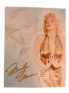 Marilyn Monroe Gold Dress Icon Retro Vintage Legend Movie Star Metal Tin Sign - Picture 1 of 2