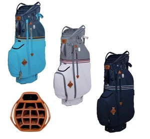 Sun Mountain Mid Stripe 14-Way Cart Golf Bag - N230436 - White/Cadet/Brick - Picture 1 of 3