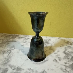 Vintage Antique Double Jigger Barware 4.5" Tall 50 Grams No Visible Markings - Picture 1 of 7