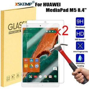 2Pcs For Huawei MediaPad M2 T1 T3 M5 8.4 Tempered Glass 9H Screen Protector Film - Picture 1 of 23