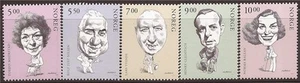Noruega - 2002 caricaturas de dibujos animados de actor y actriz - Juego de 5 estampillas #1322-6 - Imagen 1 de 1