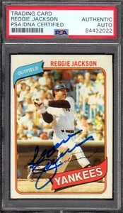 Tarjeta autógrafa firmada por Reggie Jackson Topps #600 1980 PSA/ADN auténtica - Imagen 1 de 2