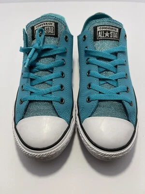 Converse All Star  Teal Leather Chuck Taylors Junior Size 6 #662329c - Image 1 of 4