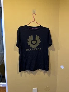 Belstaff Big Classic Motorcycle Logo Gary Short Sleeve T-Shirt Size M - Picture 1 of 6